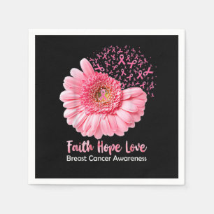 Serviette En Papier Faith Hope Loast Cancer Sensibilisation Flower Pin