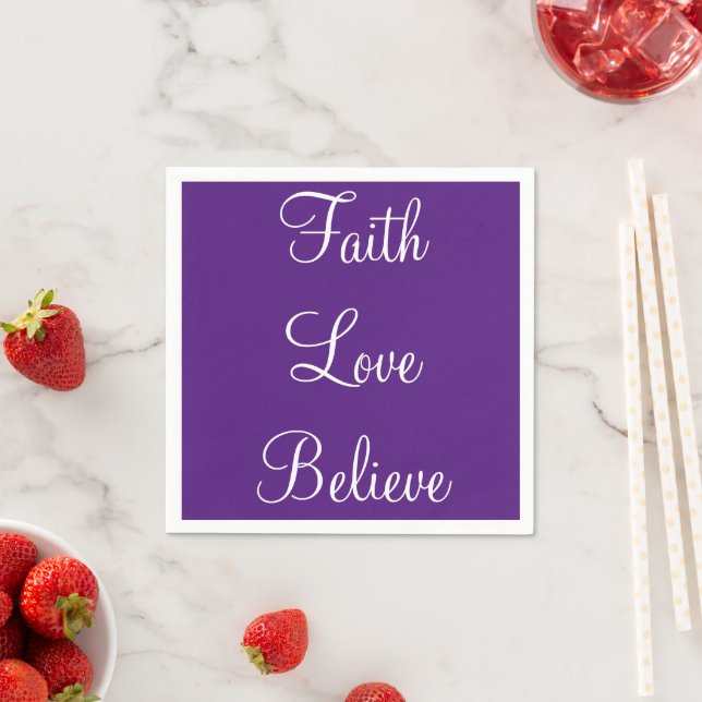 Serviette En Papier Faith Love Croire Papier Napkins (En situation)
