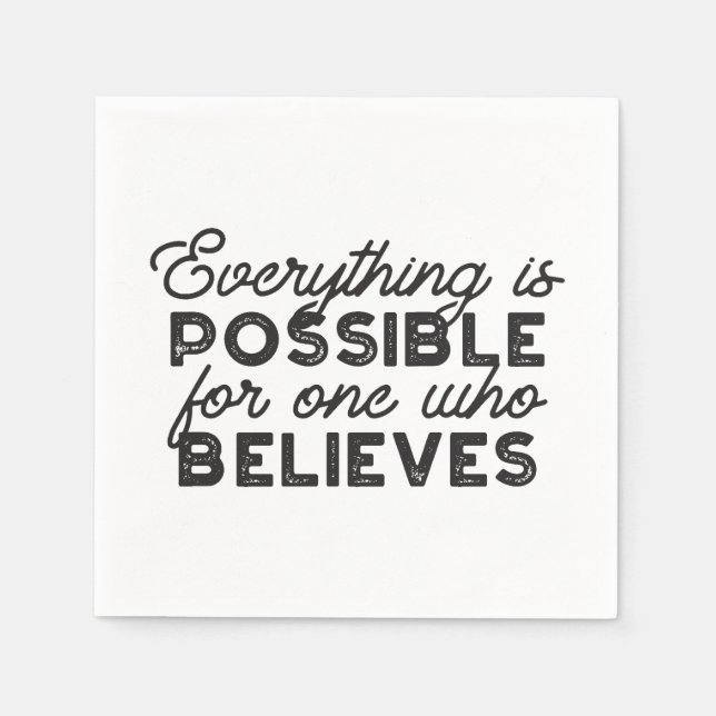 Serviette En Papier Faith Unbbound - Citations "Tout est possible" (Devant)