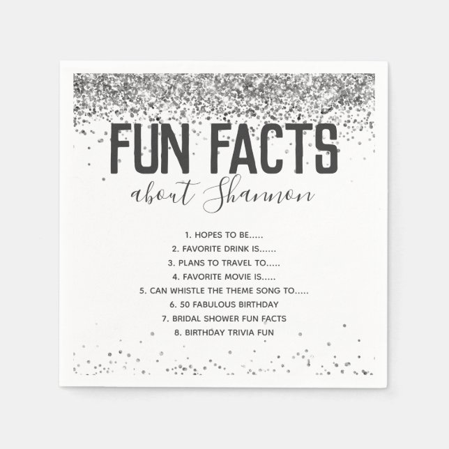 Serviette En Papier Faits amusants de fête d'anniversaire Napperons ar (Devant)