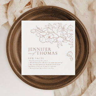 Serviette En Papier Faits amusants dessinés à la main mariage en terre