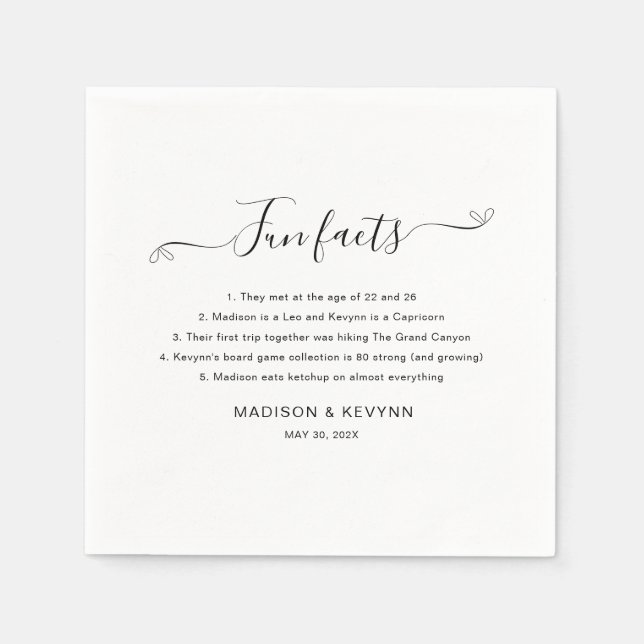 Serviette En Papier Faits amusants Mariage noir serviettes (Devant)