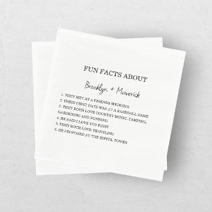 Serviette En Papier Faits Amusants sur le Mariage des Jeunes Mariés