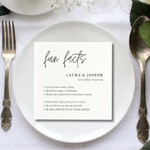 Serviette En Papier Faits amusants sur les mariages noir et blanc avec