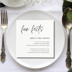 Serviette En Papier Faits amusants sur les mariages noir et blanc avec