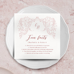 Serviette En Papier Faits amusants Vintage Flourissant Monogramme Mari