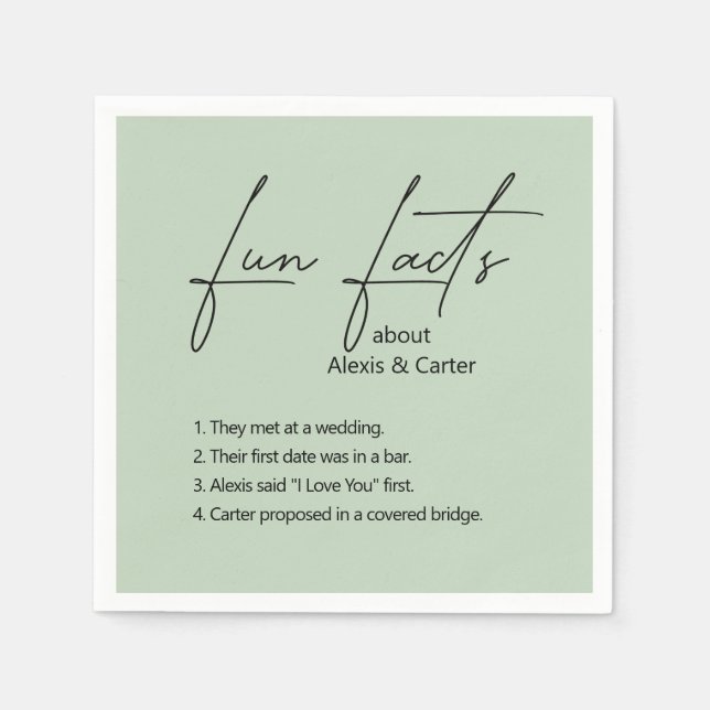 Serviette En Papier Faits mariages Fun Sur Sage (Devant)