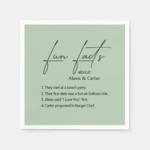 Serviette En Papier Faits mariages Fun Sur Sage Green