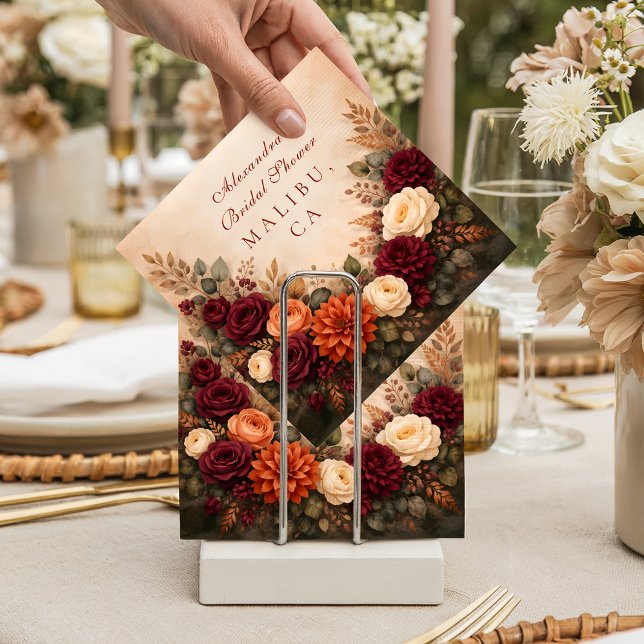 Serviette En Papier Fall Floral Romance Bridal Shower (Créateur téléchargé)