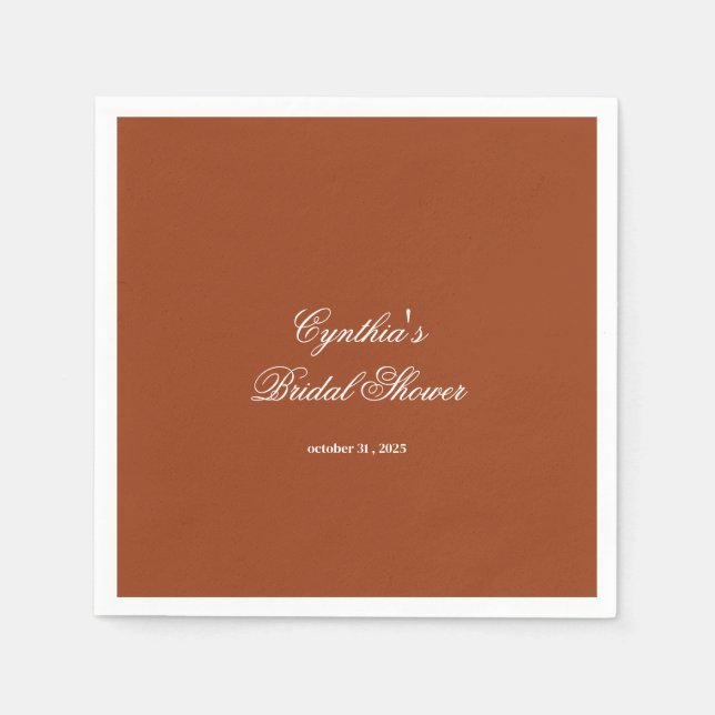 Serviette En Papier Fall in Love Autumn Floral Romance Bridal Shower (Devant)
