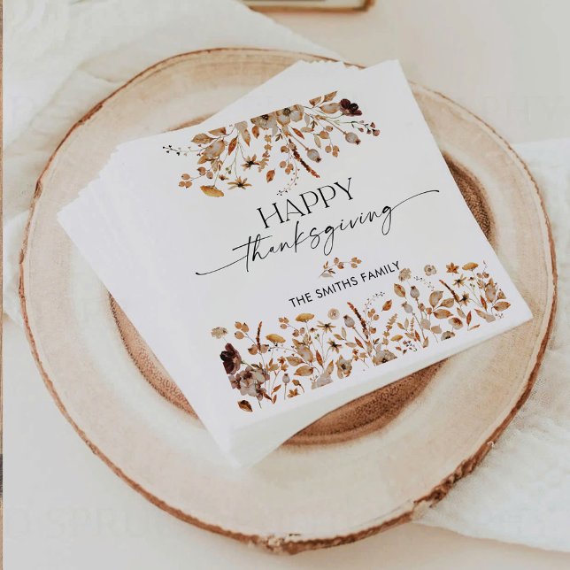 Serviette En Papier Fall Leaves Thanksgiving Dinner Paper Napkin (Créateur téléchargé)