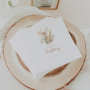 Serviette En Papier Fall Meadow Wild Floral fête d'anniversaire