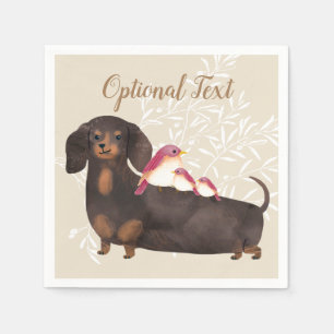 Serviette En Papier Famille Dachshund et Birds