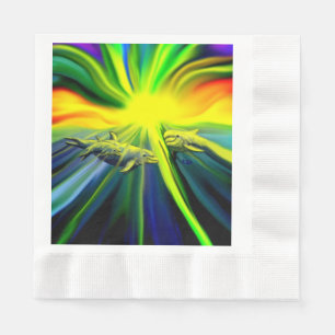 Serviette En Papier Famille de dauphins sous le soleil