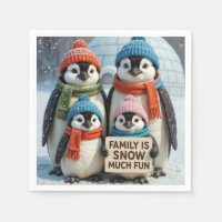Famille De Pingouins Dans Les Snowflakes