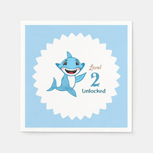 Serviette En Papier Famille de Requins Heureux Niveau Deux