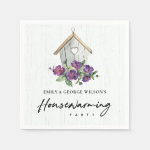 SERVIETTE EN PAPIER FAMILLE FLORALE D'OISEAUX EN BOIS FAMILIALE FAMILI
