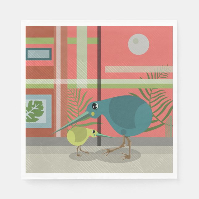 Serviette En Papier Famille Kiwi (Devant)