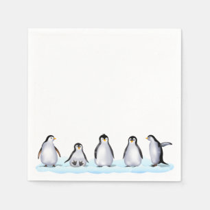 Serviette En Papier Famille Penguin