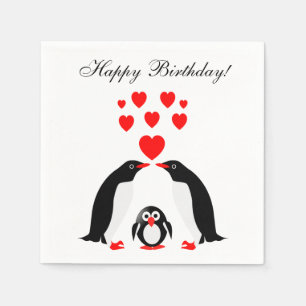 Serviette En Papier Famille Penguins