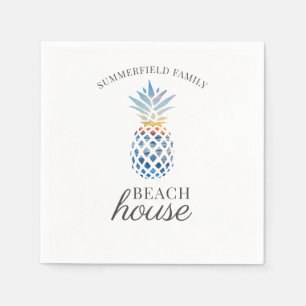 Serviette En Papier Famille Réunion Ananas Plage Tropical Personnalisé