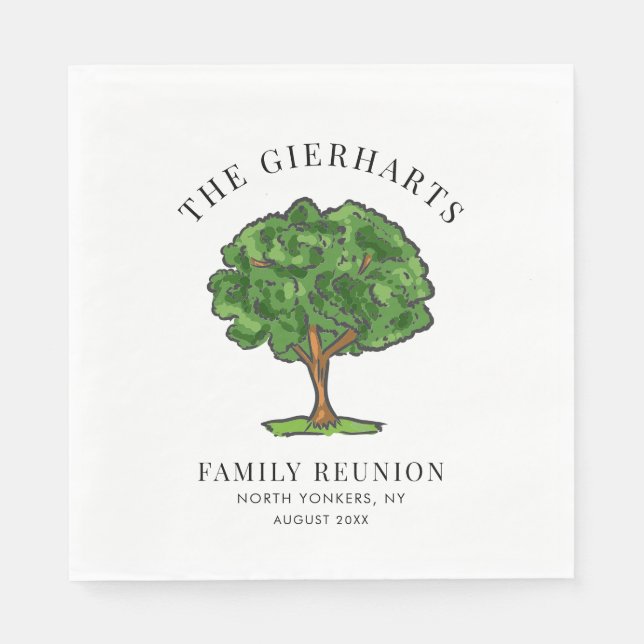 Serviette En Papier Family Reunion Cousins Document annuel du Parti (Devant)