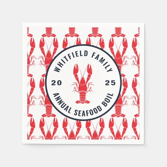 Serviette En Papier Family Seafood Boil Homard papier personnalisé (Devant)