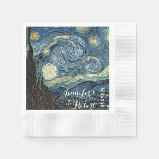 Serviette En Papier Famous art reprint, Starry Night, by Van Gogh