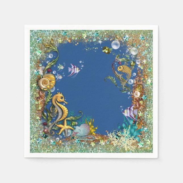 Serviette En Papier Fancy Under the Sea (Devant)