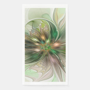 Serviette En Papier Fantaisie Abstraite Moderne Fractale Colorée