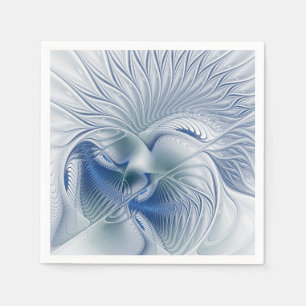 Serviette En Papier Fantaisie dynamique Abstrait Tons bleus Art fracta