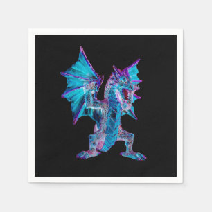Serviette En Papier Fantaisie Océan Mystique Dragon Aqua Mythique x 50