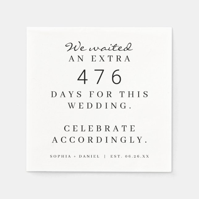 Serviette En Papier Fantastique Mariage Pandémique En Conséquence Nous (Devant)