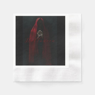 Serviette En Papier Fantôme à capuchon rouge épouvantable Halloween 20