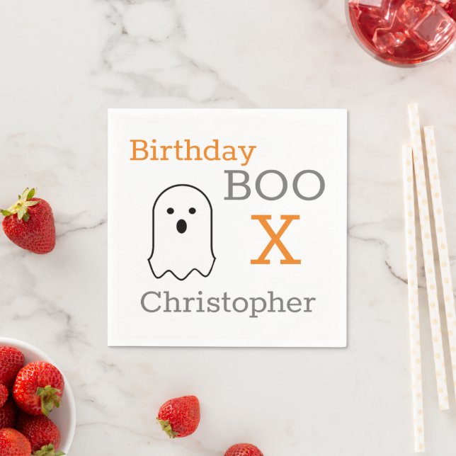 Serviette En Papier Fantôme de Boo Anniversaire (En situation)
