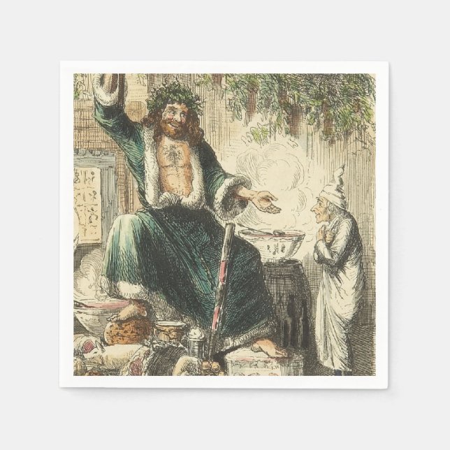 Serviette En Papier Fantôme de Noël présent (Devant)