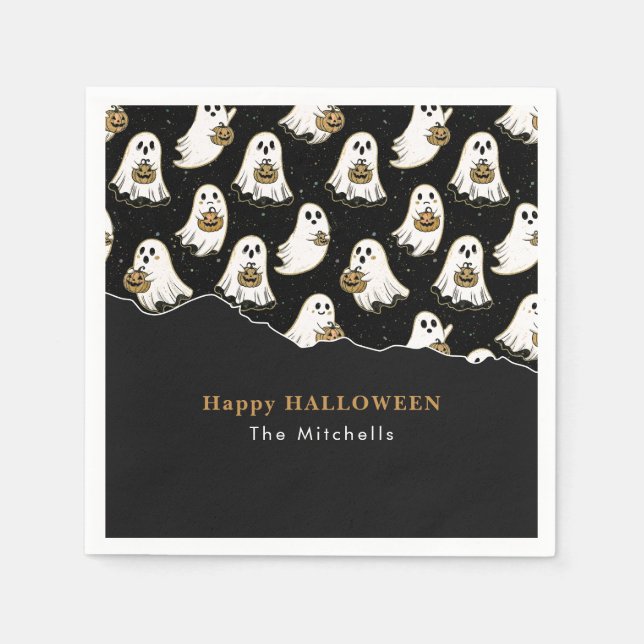 Serviette En Papier Fantôme d'Halloween  (Devant)