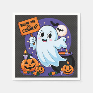Serviette En Papier Fantôme halloween humour bonbon