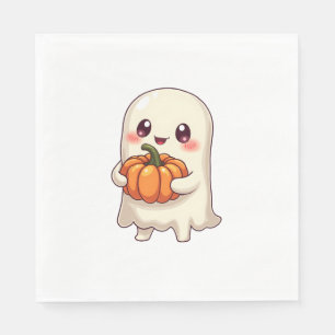 Serviette En Papier Fantôme mignon avec Citrouille - Drôle Halloween