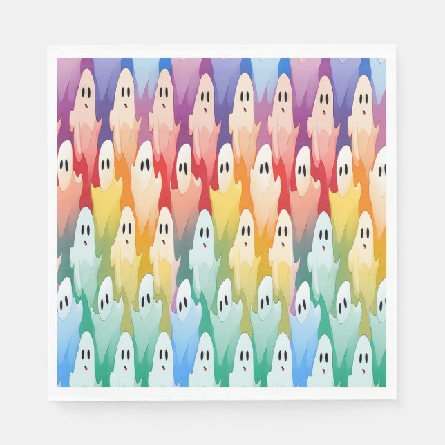 Serviette En Papier Fantômes arc-en-ciel (Devant)