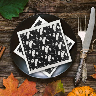Serviette En Papier Fantômes, chauves-souris et crânes d'Halloween