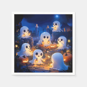 Serviette En Papier Fantômes d'Halloween Lanternes Citrouille Nuit Som