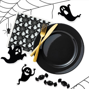 Serviette En Papier Fantômes mignons   Araignées   Spider Webs Hallowe