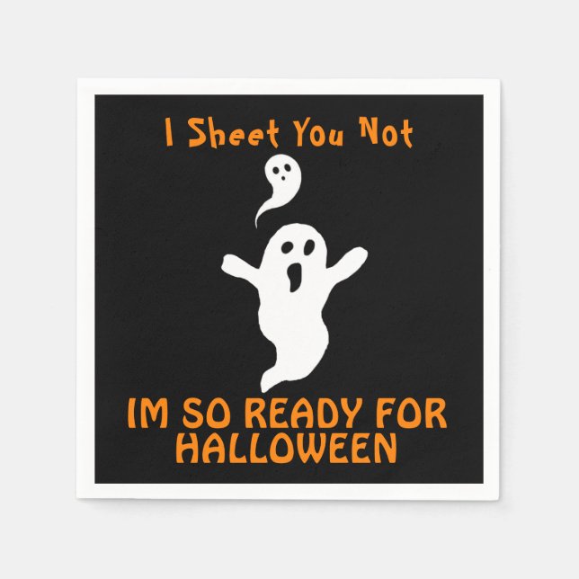 Serviette En Papier Fantômes prêts pour l'Halloween (Devant)