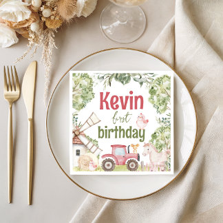 Serviette En Papier Farm Animals Birthday Party Napkins