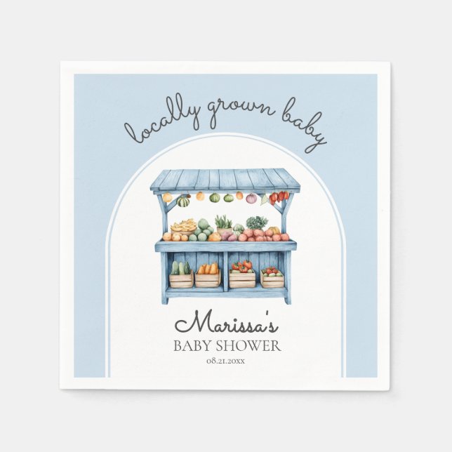 Serviette En Papier Farmers Market Boy Baby Shower (Devant)