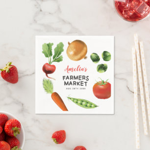 Serviette En Papier Farmers Market Thème Birthday Party