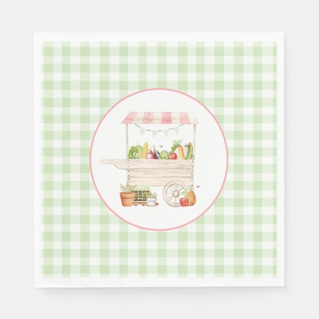 Serviette En Papier Farmers Market Vegetable Stand Anniversaire (Devant)