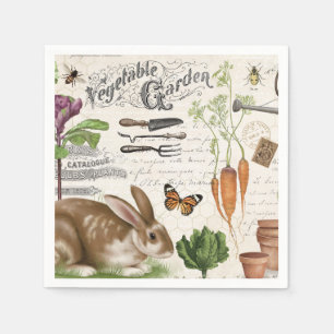 Serviette En Papier Farmhouse Jardin Vintage moderne Rabbit