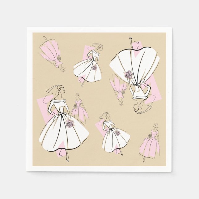 Serviette En Papier Fashion Bride Neutral Multi Papier serviettes (Devant)